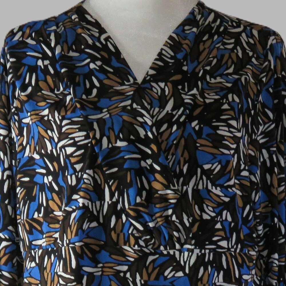Liz & Co. Women's 3/4 Sleeve Pullover Multicolored Blouse Size 1X (C716)